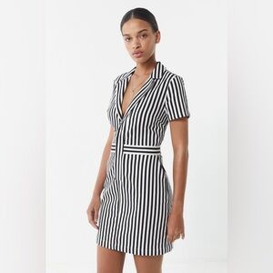 Urban Outfitters Utility Dress-Striped Canvas